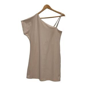 Susana Monaco One Sleeve Dress Blanched Almond Large